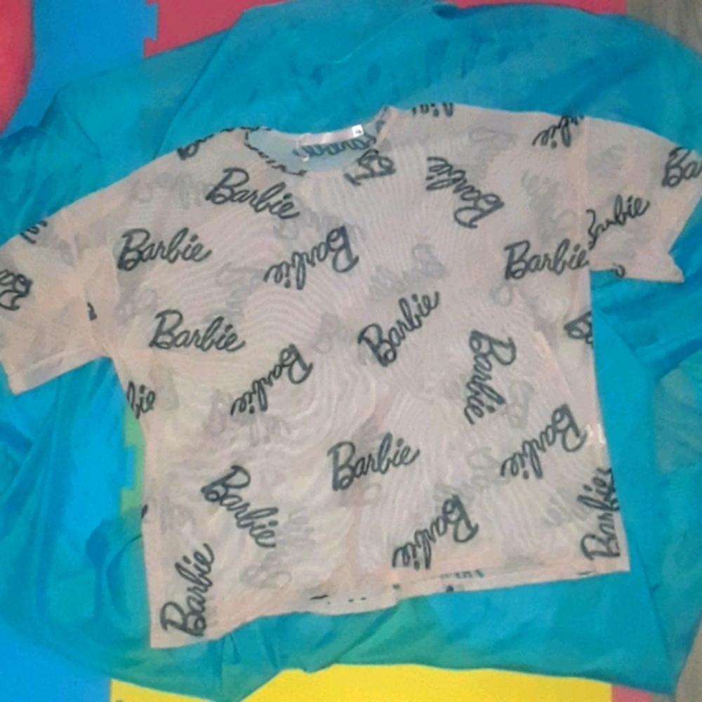 Miss Guided x Barbie or Ken Oversized Mesh Top